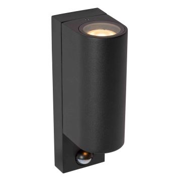 Lucide 69803/02/30 - Buitenlamp met sensor ZARO 2xGU10/7W/230V IP65 zwart