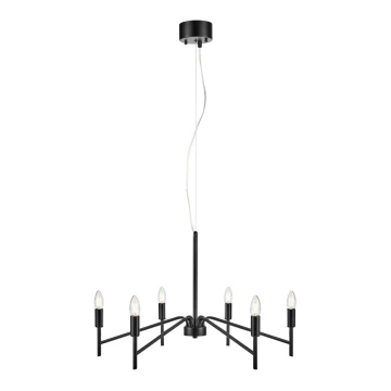 Markslöjd 108209 - Hanglamp aan een koord MONARCH 6xE14/18W/230V zwart