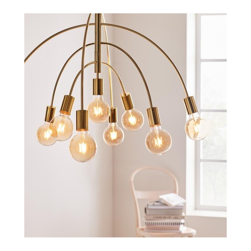 Markslöjd 108289 - Hanglamp aan een koord LAVELLO 9xE27/40W/230V goud