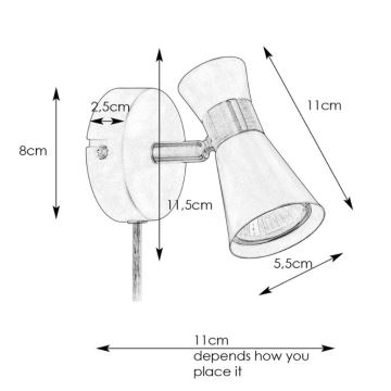 Markslöjd 108625 - Wandspot FOLIE 1xGU10/7W/230V zwart/messing