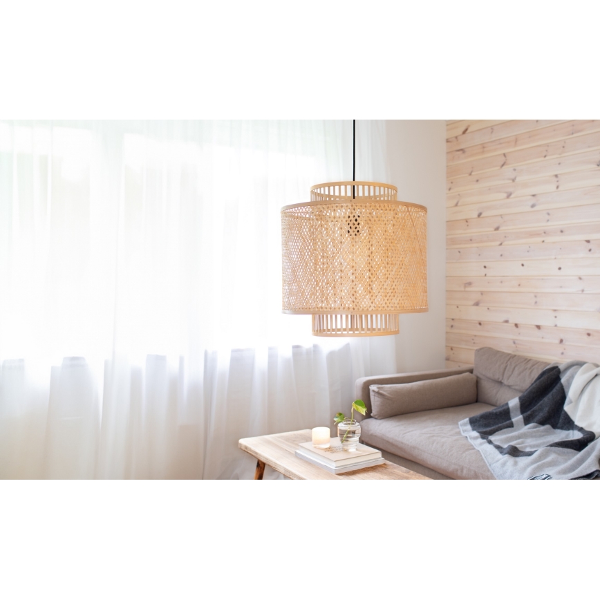 Markslöjd 108675 - Hanglamp aan een koord STRATI 1xE27/40W/230V beige/bamboe