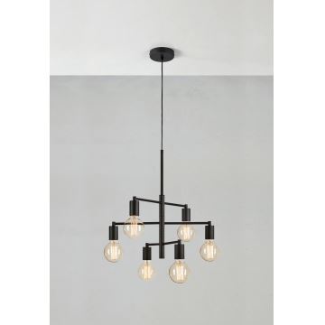 Markslöjd 108717 - Hanglamp aan een koord CIELO 6xE27/40W/230V zwart