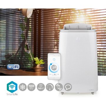 Slimme mobiele airco 3in1 inclusief complete accessoires 1800W/230V 16000 BTU Wi-Fi + afstandsbediening