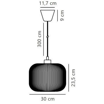 Nordlux - Hanglamp aan een koord MILFORD 1xE27/40W/230V diameter 30 cm