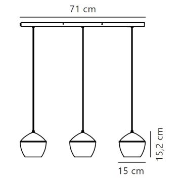 Nordlux - Hanglamp aan een koord ORBIFORM 3xE14/25W/230V zwart/grijs