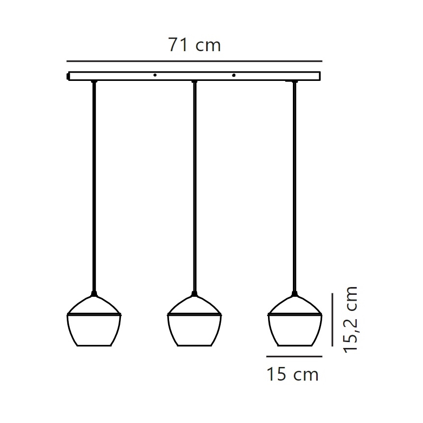 Nordlux - Hanglamp aan een koord ORBIFORM 3xE14/25W/230V zwart/grijs