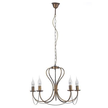 ONLI - Hanglamp aan een ketting CANDELA 5xE14/6W/230V brons