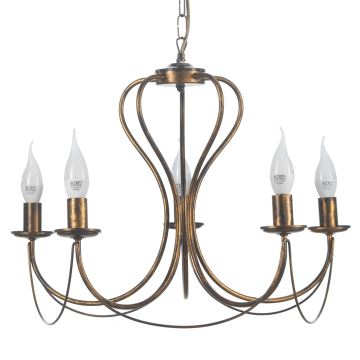 ONLI - Hanglamp aan een ketting CANDELA 5xE14/6W/230V brons