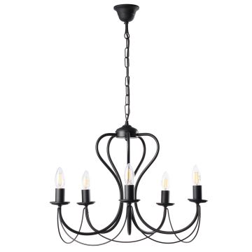 ONLI - Hanglamp aan een ketting CANDELA 5xE14/6W/230V zwart