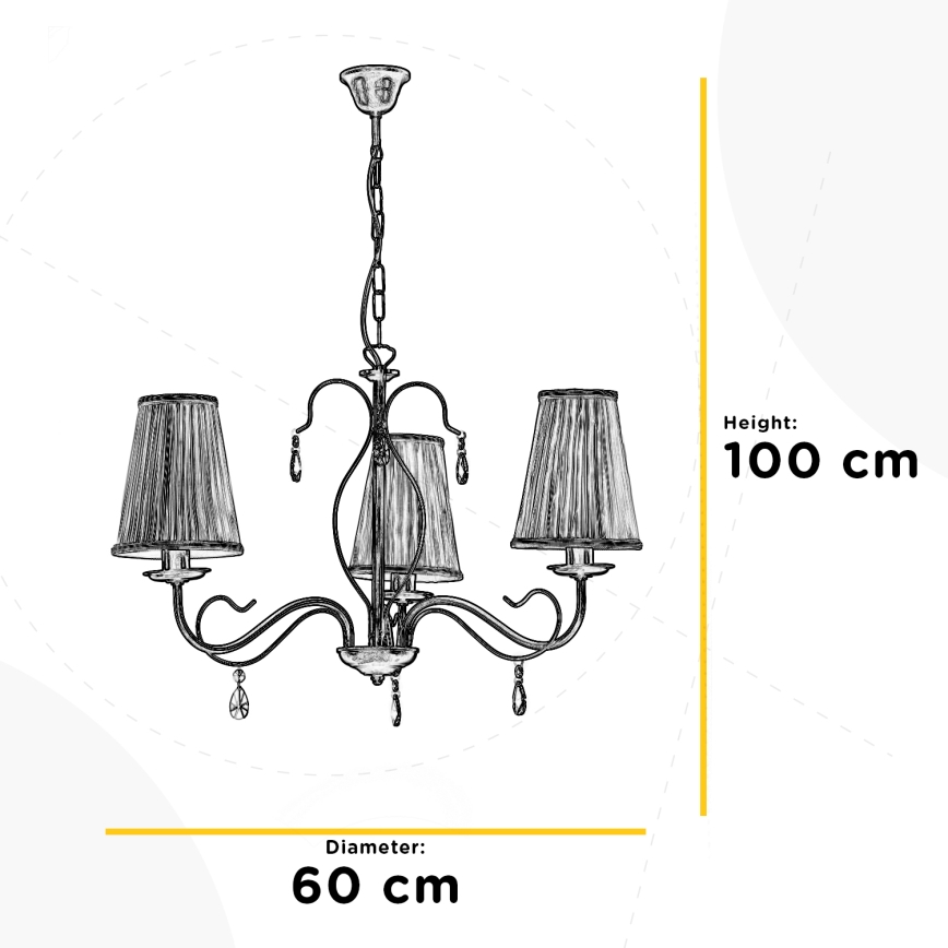 ONLI - Hanglamp aan een ketting DELIA 3xE14/6W/230V