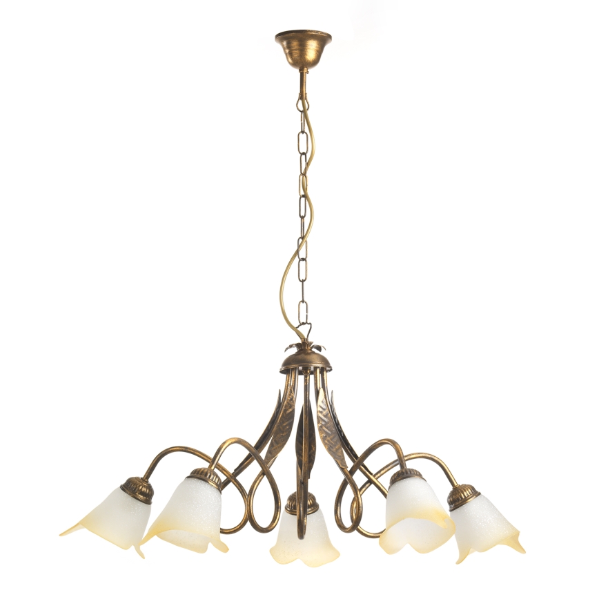 ONLI - Hanglamp aan een ketting DOPPIO GIRO 5xE14/6W/230V brons