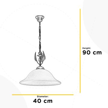 ONLI - Hanglamp aan een ketting MIRA 1xE27/22W/230V diameter 40 cm