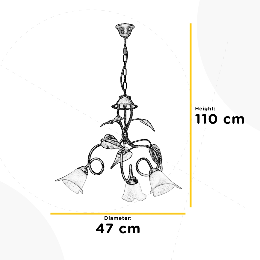 ONLI - Hanglamp aan een ketting MIRANDA 3xE14/6W/230V