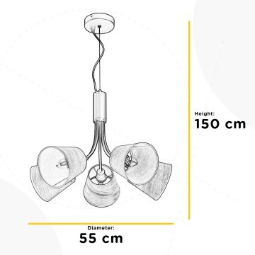 ONLI - Hanglamp aan een koord ASIA 5xE14/6W/230V