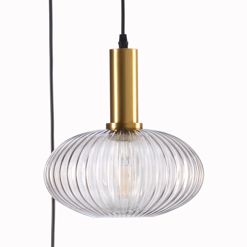 ONLI - Hanglamp aan een koord DOROTY 1xE27/22W/230V blauw/goud