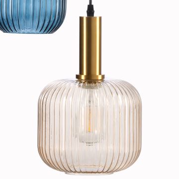 ONLI - Hanglamp aan een koord DOROTY 1xE27/22W/230V blauw/goud