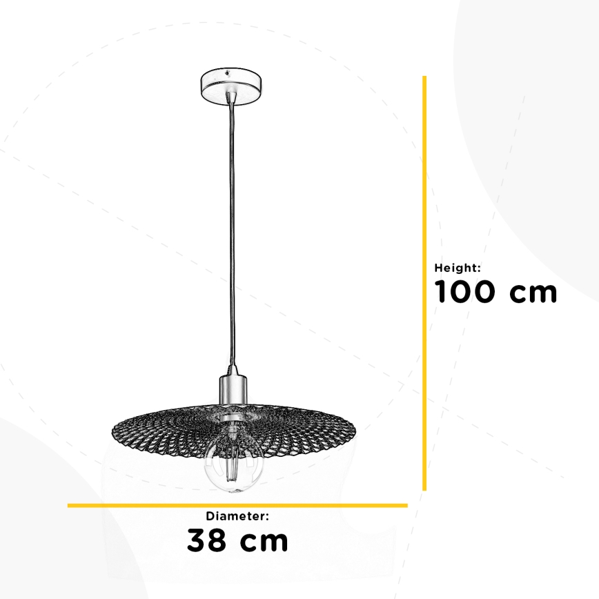 ONLI - Hanglamp aan een koord GOLDEN 1xE27/22W/230V goud/zwart