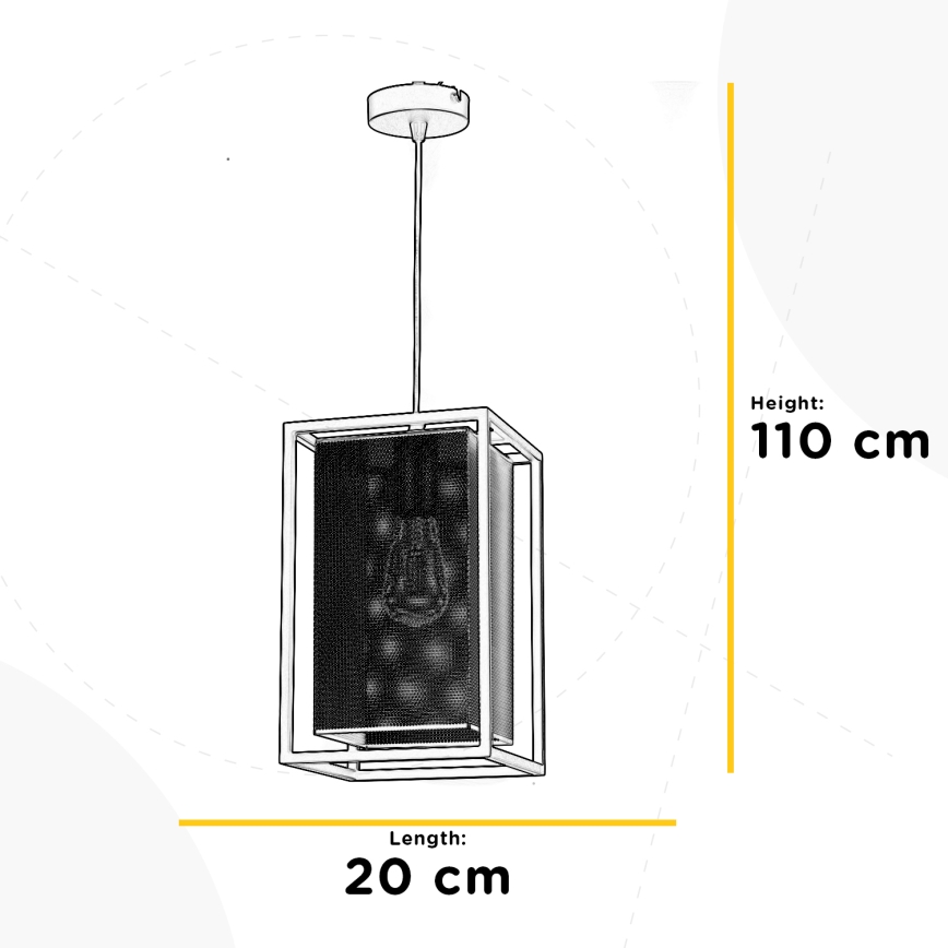 ONLI - Hanglamp aan een koord MALIK 1xE27/22W/230V goud/zwart