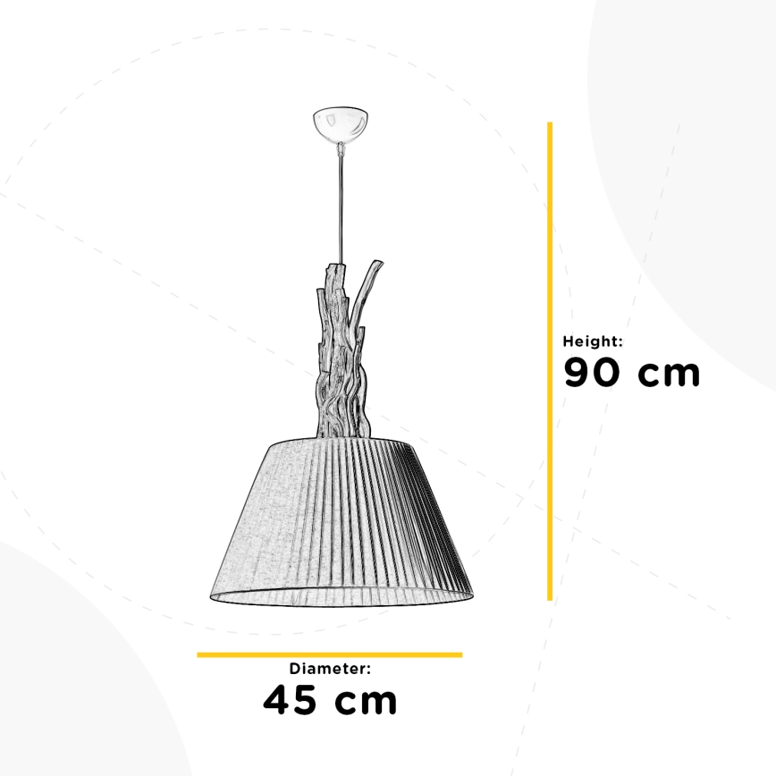 ONLI - Hanglamp aan een koord WOODY 1xE27/22W/230V