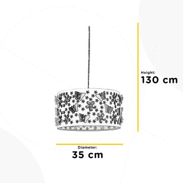 ONLI - Hanglamp voor kinderen TITILLA 1xE27/22W/230V paars/wit