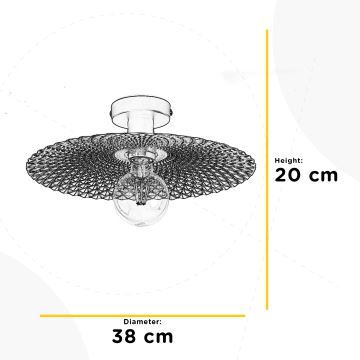 ONLI - Plafondlamp GOLDEN 1xE27/22W/230V diameter 38 cm goud/zwart