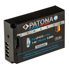 PATONA - Accu Canon LP-E12 750mAh Li-Ion Platinum USB-C opladen