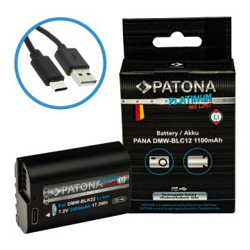 PATONA - Accu Panasonic DMW-BLC12 1100mAh Li-Ion Platinum USB-C opladen