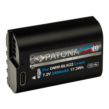 PATONA - Accu Panasonic DMW-BLK22 2400mAh Li-Ion Platinum USB-C opladen