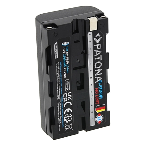 PATONA - Accu NP-F550/F330/F570 Li-Ion Platinum USB-C opladen