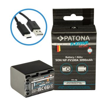 PATONA - Accu Sony NP-FV100 3090mAh Li-Ion Platinum USB-C opladen