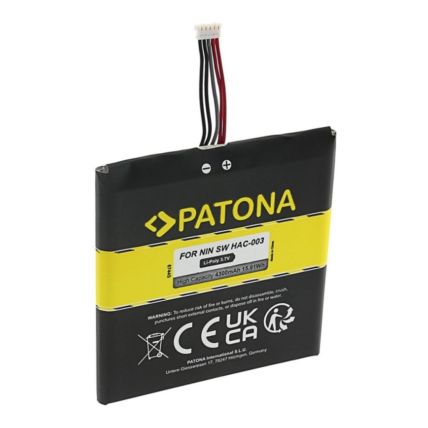 PATONA - Batterij Nintendo Switch HAC-003 4300mAh Li-Pol 3.7V
