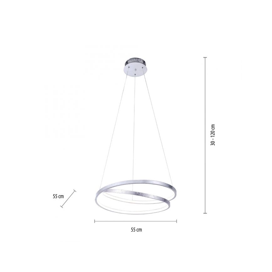 Paul Neuhaus 2472-21 - Dimbare LED hanglamp aan een koord ROMAN LED/30W/230V glanzend chroom