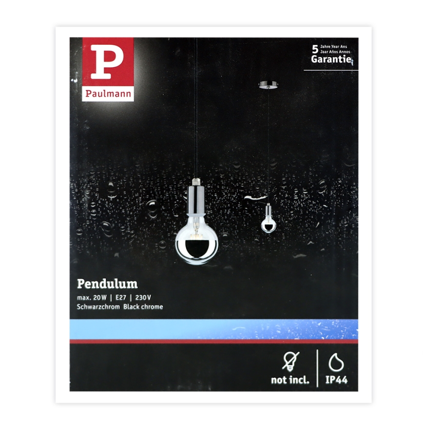 Paulmann 70896 - 1xE27/20W IP44 Buiten hanglamp aan touw 230V