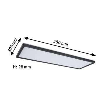 Paulmann 71017 - LED/22W Dimbaar lichtpaneel ATRIA 230V 4000K 20x58 cm zwart