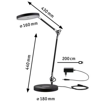 Paulmann 78010 - LED/11W Dimbare touch tafellamp NUMIS 230V 2700/4000/6500K zwart