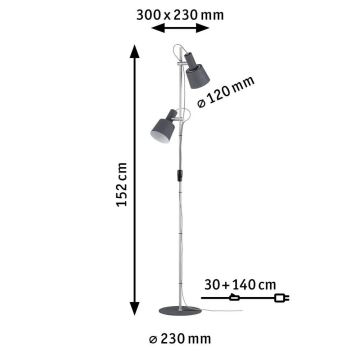 Paulmann 79690 - 2xE14/20W Staande Lamp NEORDIC HALDAR 230V