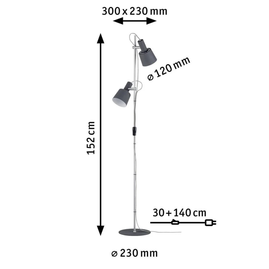 Paulmann 79690 - 2xE14/20W Staande Lamp NEORDIC HALDAR 230V