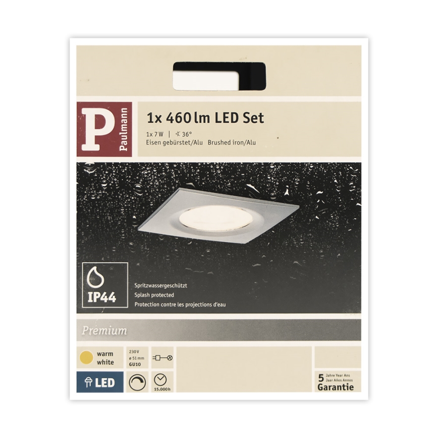 Paulmann 93611 - LED-GU10/7W IP44 Dimbare Badkamer Inbouw Lamp NOVA 230V