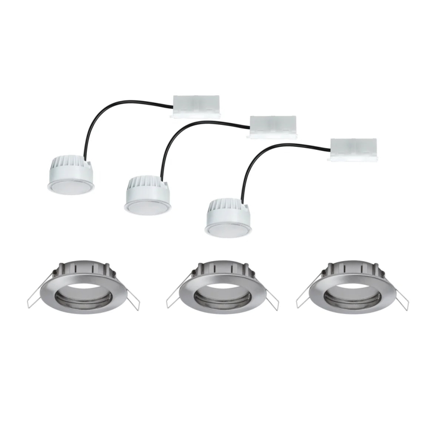 Paulmann 93976 - SET 3xLED/6,8W IP44 Badkamer inbouwverlichting COIN 230V