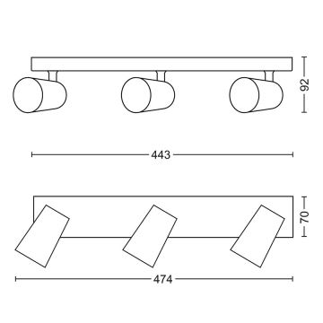 Philips - Spot 3xGU10/5,5W/230V