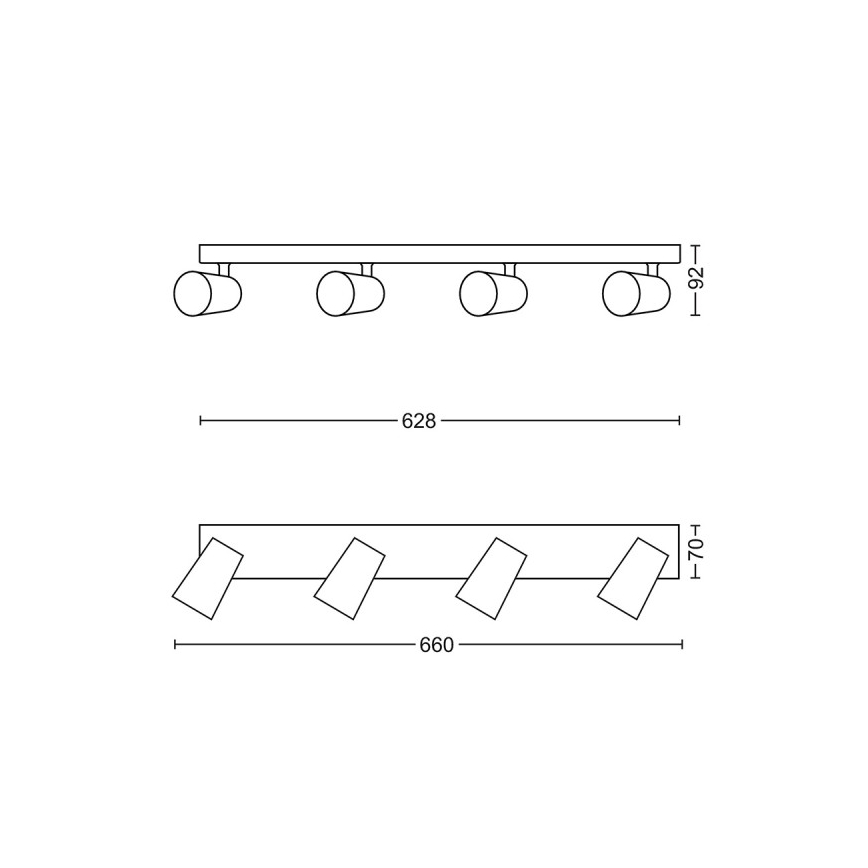 Philips - Spot 4xGU10/5,5W/230V