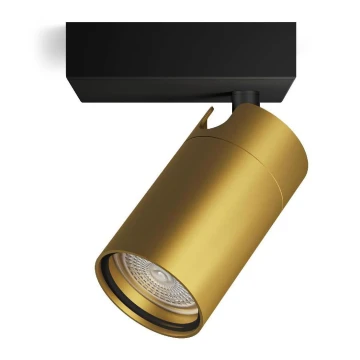 Philips - Badkamer spot IDRIS 1xGU10/5W/230V IP44 zwart/goud