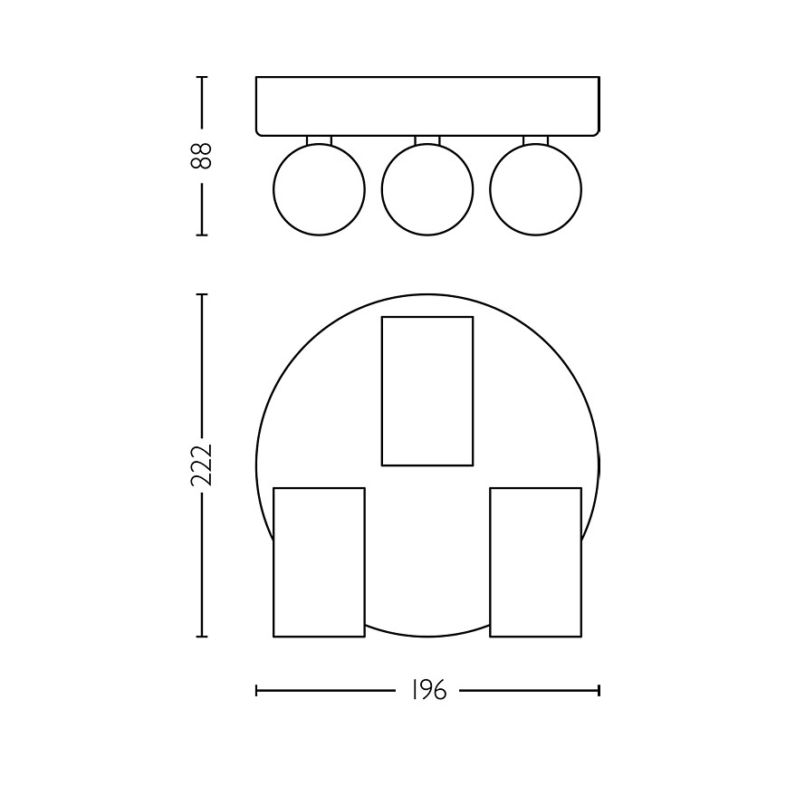 Philips - Badkamer spot IDRIS 3xGU10/5W/230V IP44 zwart