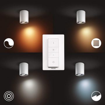 Philips - Dimbare LED Spot Hue PILLAR 1xGU10/4,2W/230V 2200-6500K + afstandsbediening wit