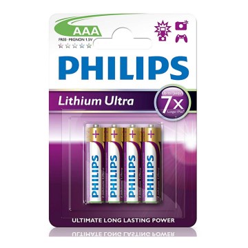 Philips FR03LB4A/10 - 4 st. Lithium batterij AAA LITHIUM ULTRA 1,5V 800mAh