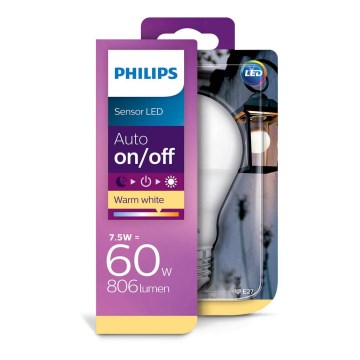 Philips LED lamp met schemersensor E27 / 7,5W / 230V 2700K