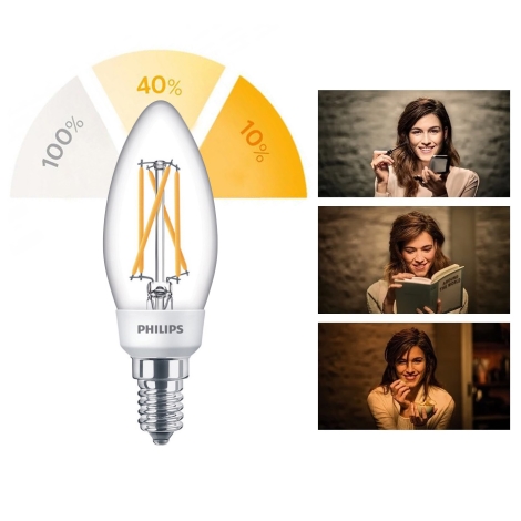 Philips LED-lamp SCENE SWITCH VINTAGE E14 / 5W 230V 2200K – 2700K | Lampenmanie