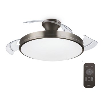 Philips-LED Plafondlamp met een ventilator BLISS LED/35W/230V 5500/4000/2700K nikkel + afstandsbediening