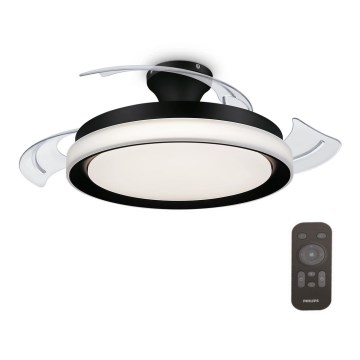 Philips-LED Plafondlamp met een ventilator BLISS LED/35W/230V 5500/4000/2700K zwart + afstandsbediening