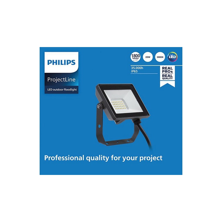 Philips - LED Schijnwerper voor Buiten PROJECTLINE LED/20W/230V IP65 3000K